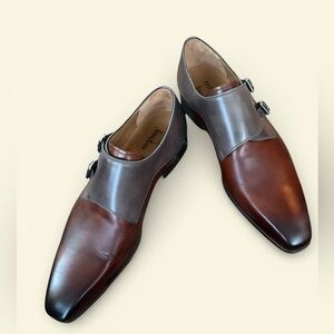 Magnanni NWT Two-Tone Brown Leather Oxfords Mens 11